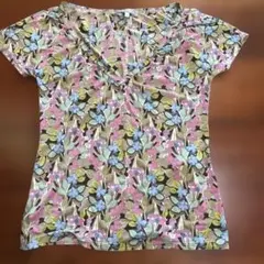 MaxMara 花柄 Vネック 半袖 カットソー Mサイズのサムネイル
