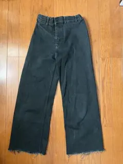 ZARA ワイドレッグデニムパンツ 13-14 黒