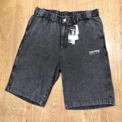 未使用 THRASHER メンズ3L デニムペインターハーフパンツ ブラックのサムネイル