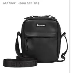 supreme Leather Shoulder Bag black