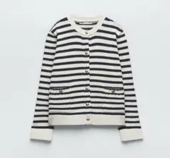 ZARA ボーダーニットカーディガン