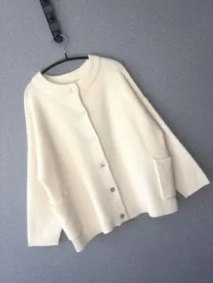 極美品 YARRA ヤラ イタリーメリノ2WAYカーディガン　オフホワイト