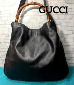 ♥極美品♥GUCCI グッチ バンブー ハンドバッグ　ショルダー A4 レザーのサムネイル