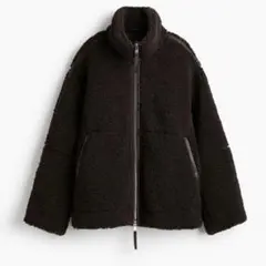 【新品未使用】H&M ルーズテディジャケット　ダークブラウン　XXS