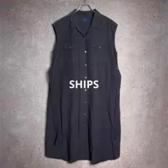 SHIPS シップス リヨセルリネンカイキンノースリーブワンピース