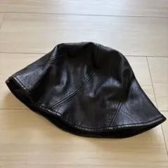 着画ありJEANASIS フェイクレザー バケットハット ブラックのサムネイル