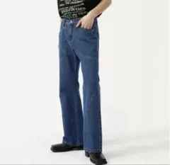 デニム フレアパンツ 韓国 メンズ レディース デニムパンツ