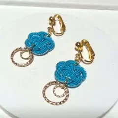 水引　梅結　デザインイヤリング♡