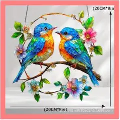 サンキャッチャー 鳥 アクリルステンド グラス風 雑貨 インテリア 鳥の雑貨