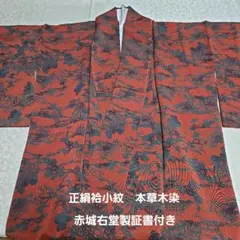 セール明日まで！　袷　小紋　花鳥更紗　裄66cm 鬼しぼ縮緬　正絹 GWセール袷小紋花鳥更紗裄66cm 鬼しぼ縮緬正絹