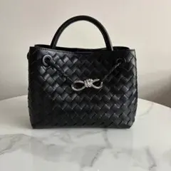 Bottega Veneta Andiamo 黒 編み込み バッグ