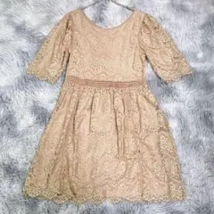 JILLSTUART【2】7分袖レースワンピース　ベージュ　レディース