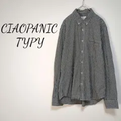 チャオパニックティピー 長袖 シャツ ボタンダウン チェック柄 柄物 タック入