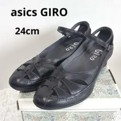 【美品】 アシックスウォーキング ペダラ 黒 パンプス ストラップ 春夏のサムネイル
