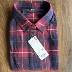 未使用タグ付き！ユニクロ　フランネル　チェックシャツ　長袖　Lサイズ　1990円