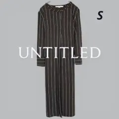 UNTITLED ワンピース レディース S相当 ストライプ オフィスカジュアル