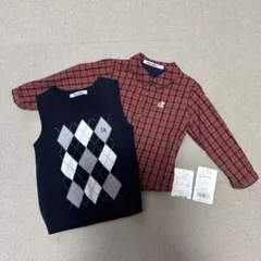 familiar 90サイズ　シャツ、ベスト　2点セット