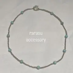 【ターコイズ×シルバービーズ ／ ネックレス 40cm】