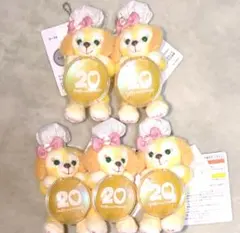ディズニーシー　ぬいぐるみチャーム　20周年カラフルハピネス　クッキーアン5点