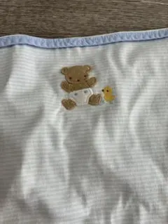 くまの刺繍入り おむつ替えマット パステルブルーのサムネイル