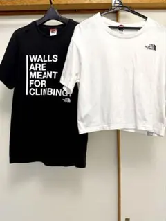 超‼︎目玉商品‼︎大人可愛い白ショート丈ノースフェイスTシャッ2枚組セット 大人気‼︎のサムネイル