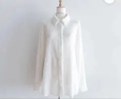 sheer fringe medium シャツジャケット　新品