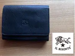 IL BISONTE 二つ折り財布 濃紺　ネイビーレザー　超美品