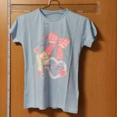 新品 ニッセン リボン柄 半袖Tシャツ ライトブルー 160【管理No.343】のサムネイル