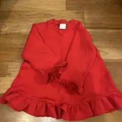 ZARA KIDS赤 フリル付きワンピース 2-3歳用