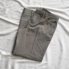 美品 ユニクロ ドライストレッチクロップドパンツ チェック 千鳥格子 w61