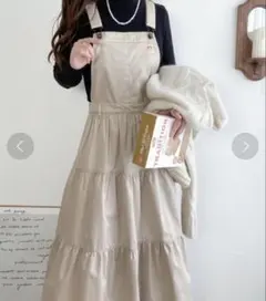 【新品タグ付】ジャバ コラボ 着映え力抜群2WAYティアードサロペットワンピース