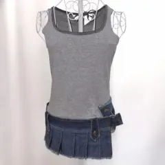 burberry blue label デニムコンビ タンクトップ グレー 2026年最新】BURBERRY BLUE LABEL 柄・デザイン：無地 レディース