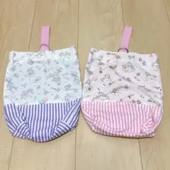 上履き入れ　シューズバッグ　体育館シューズ　ユニコーン　2枚セット