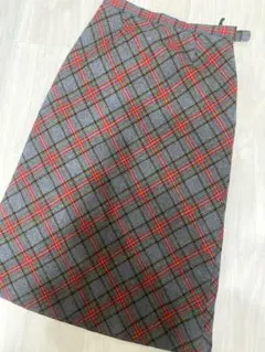 古着　チェックロングスカート