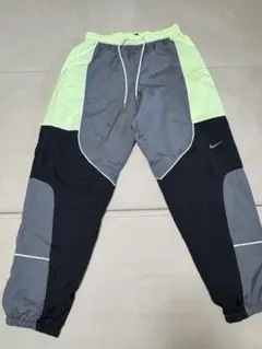 NIKE ナイキ ナイロントラックパンツ 切替デザイン Mサイズ ネオンイエロー