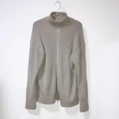 グレージュ コットンアクリル ドライバーズニット M