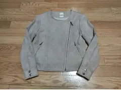 スエード風 ジャケット　ノーカラージャケット　ライダース