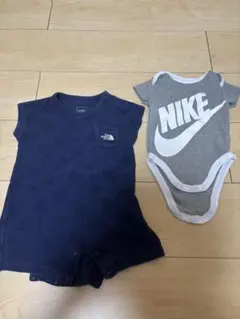 THE NORTH FACE 半袖ロンパース & NIKE ボディスーツセット