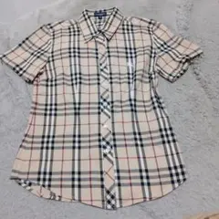 美品　BURBERRY　LONDON　ノバチェック　半袖シャツ　М　ロゴ刺繍