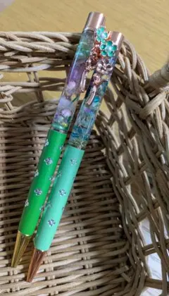 ハーバリウムペンジュエル付き2本セット
