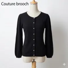 Couture brooch リボン パールボタン ニットカーディガン 36/Mのサムネイル