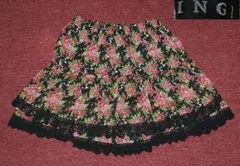 INGNI ミニスカート 黒 花柄 レース　サイズM　美品