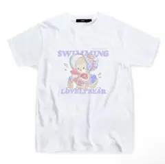 韓国　ESCAPEFROM 半袖Tシャツ ホワイト ベアプリント Lのサムネイル