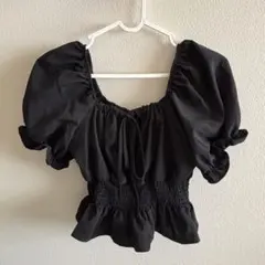 オフショルダートップス ブラウス ブラックのサムネイル
