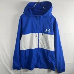 UNDER ARMOUR ウィンドブレーカー XL ブルー×ホワイト 撥水
