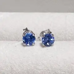 天然石 タンザナイト 925 ピアス 両耳用