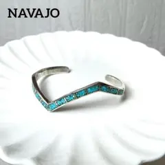 2093 NAVAJO ナバホ族 バングル ターコイズ シルバー925 VTG