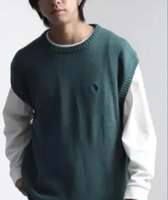 U.S.POLO.ASSN ニットベスト　グリーン　LLサイズ