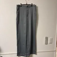 新品☆ユニクロ WOMEN サテンリラックス ストレートパンツ XL 色グリーン