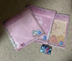 プリキュア　一番くじ　G賞　ハンドタオル H賞　名場面ラバーチャーム　4点